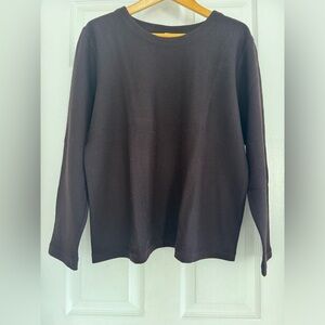 Eileen Fisher Chocolate Brown Wool Top - size L